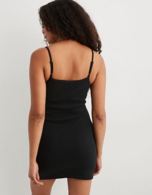 Aerie Tank Mini Dress Black | LDT-629518