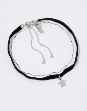 Aerie Velvet Star Choker Pack Jewelry Silver | ZPH-928173