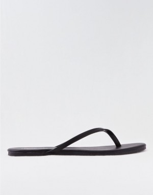 Aerie Woven Platform Flip Flops Black | IOW-019643