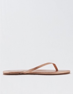 Aerie Woven Platform Flip Flops Rose / Gold | RME-693587