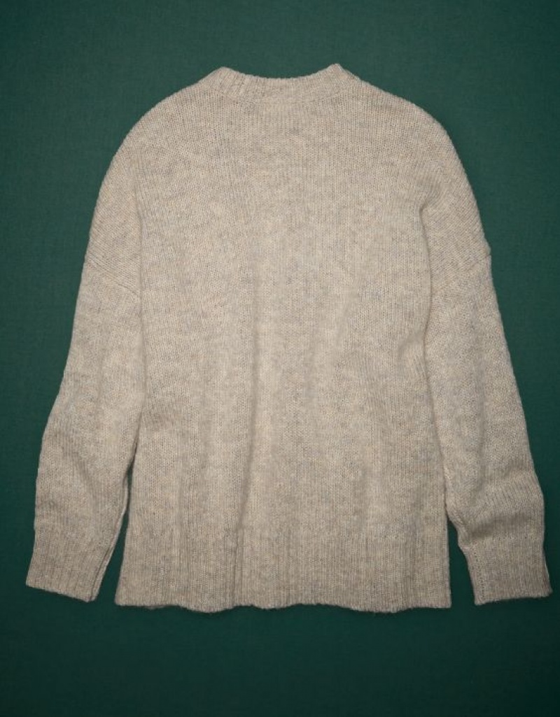 Aerie AE77 Premium Mohair-Blend Boyfriend Sweater Grey | BMO-291856