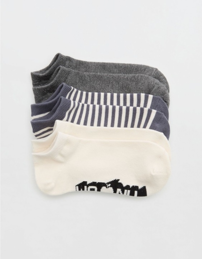 Aerie Ankle 3-Pack Socks Grey | WTG-362780