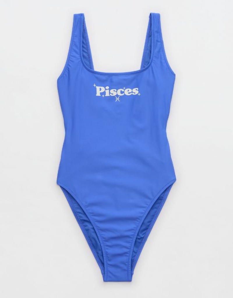 Aerie Astrology Babewatch One Piece Swimsuits Purple | SBP-965021