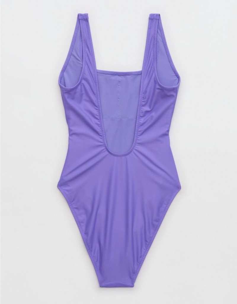 Aerie Astrology Babewatch One Piece Swimsuits Purple | BKJ-902368