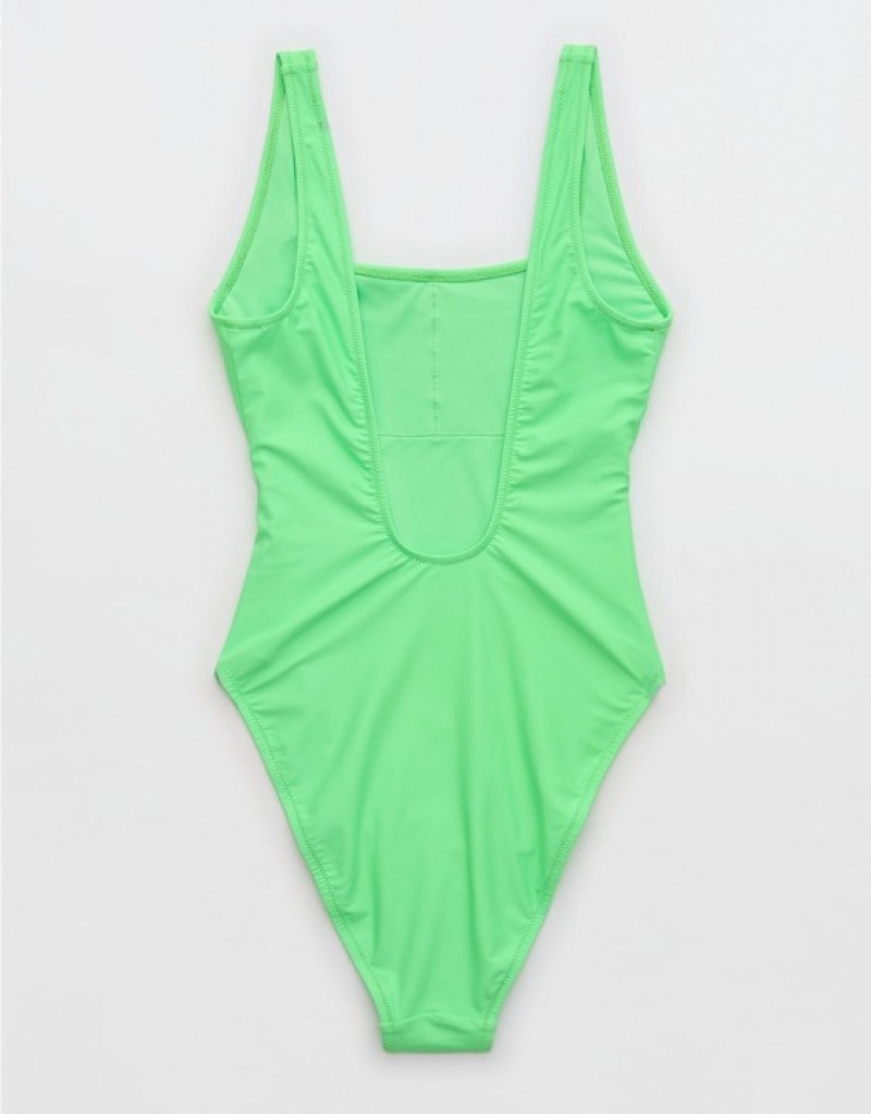 Aerie Astrology Babewatch One Piece Swimsuits Green | XOP-571394