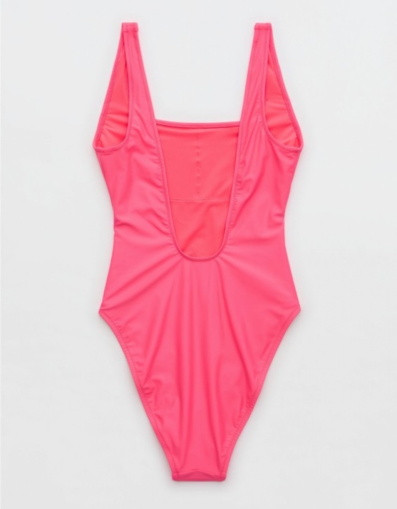 Aerie Astrology Babewatch One Piece Swimsuits Pink | VLJ-124608