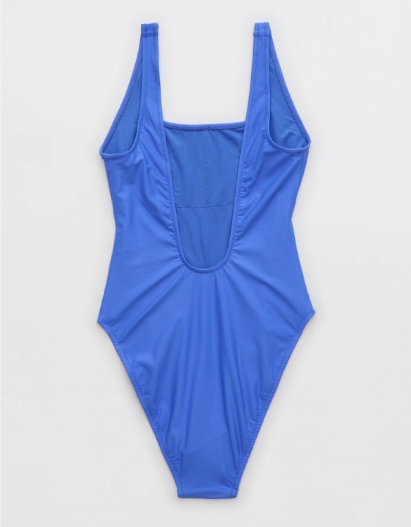 Aerie Astrology Babewatch One Piece Swimsuits Blue | GJC-037958