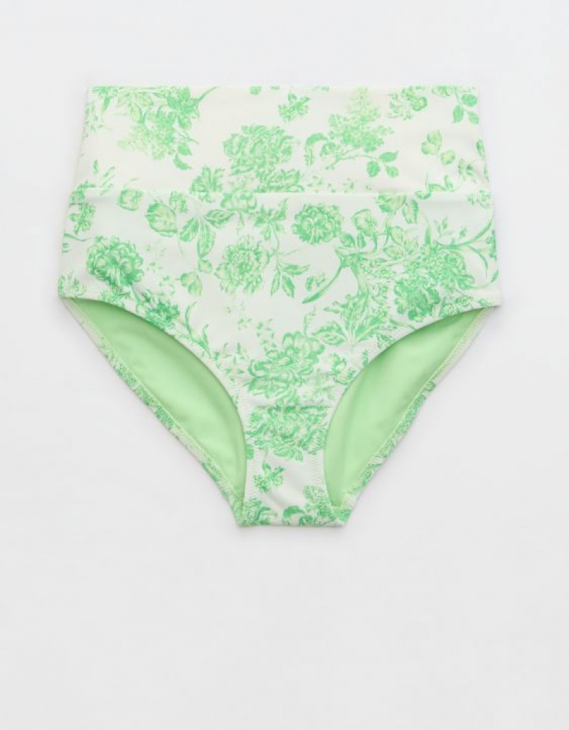 Aerie Banded High Waisted Bikini Bottom Green | WBV-682943