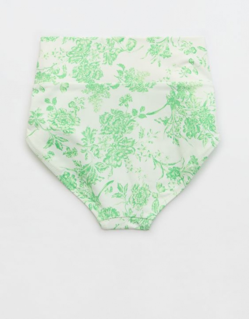 Aerie Banded High Waisted Bikini Bottom Green | WBV-682943