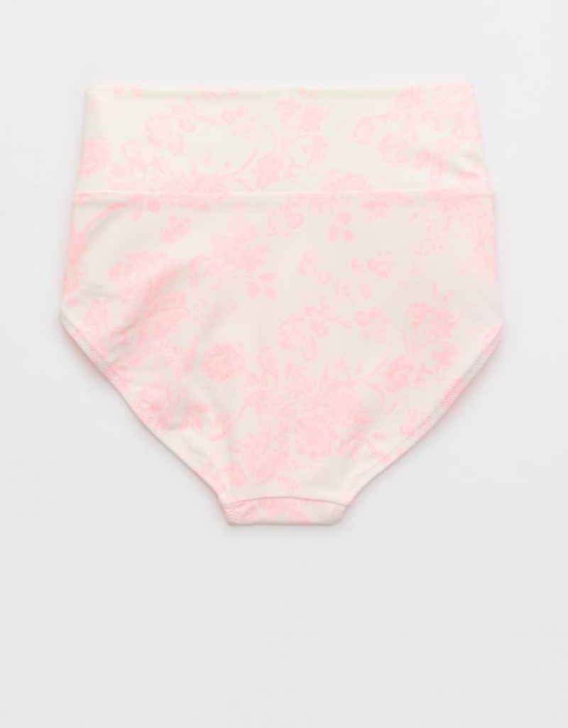 Aerie Banded High Waisted Bikini Bottom Pink | YZH-270156