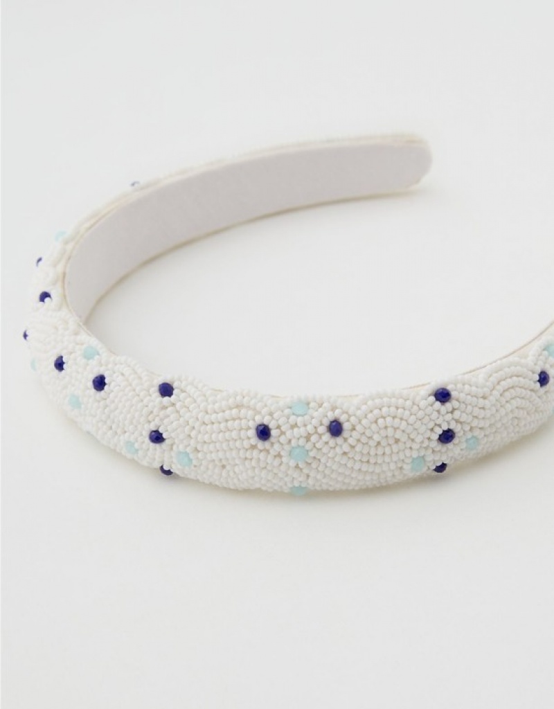 Aerie Beaded Hair Accessories White | UES-057829