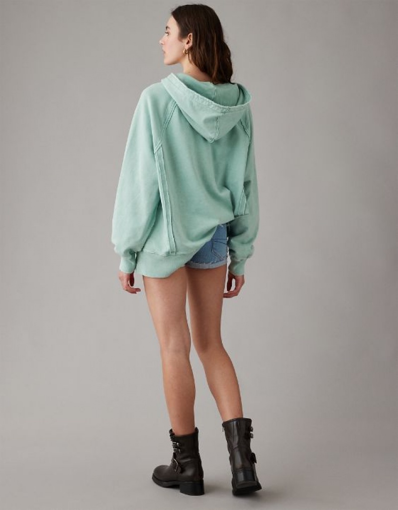 Aerie Big Hug Oversized Hoodie Green | PSC-864530