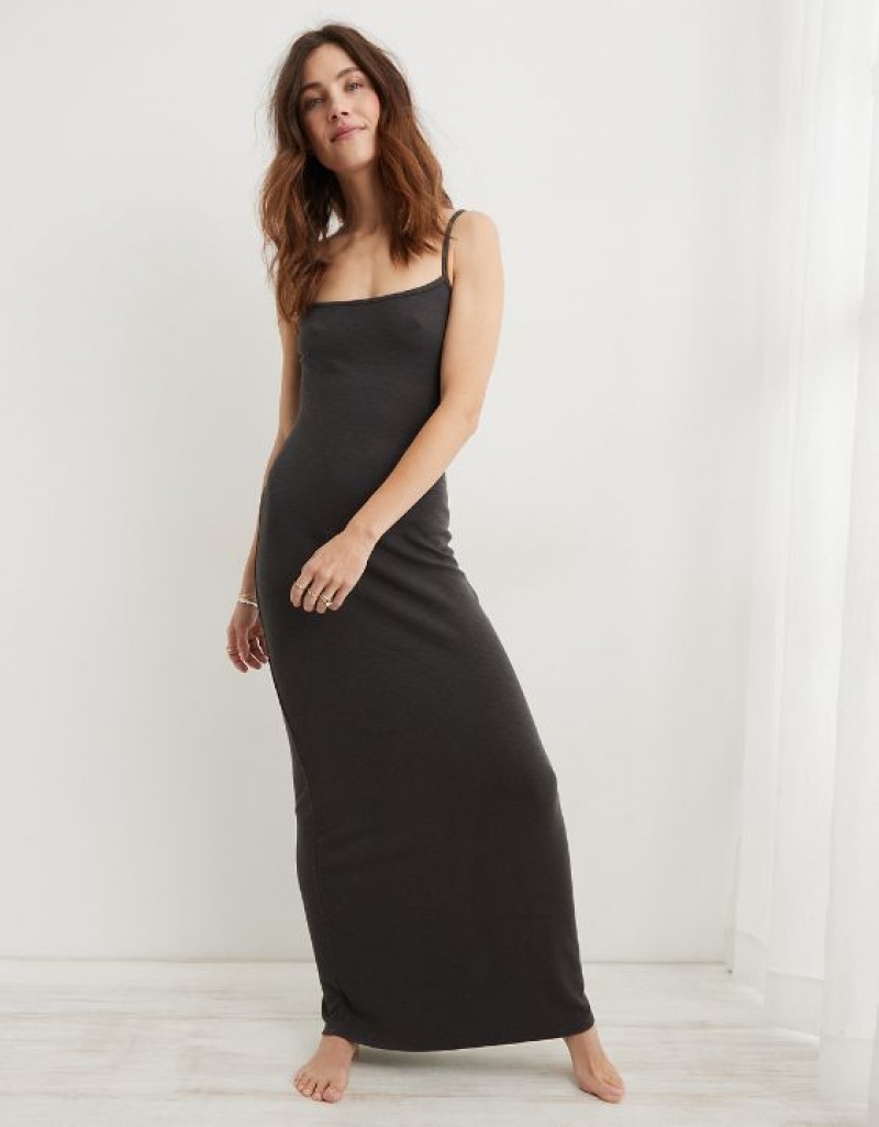 Aerie Bodycon Maxi Dress Grey | DPS-205167