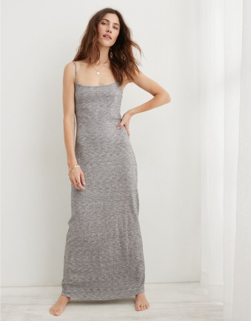 Aerie Bodycon Maxi Dress Grey | MLQ-128360