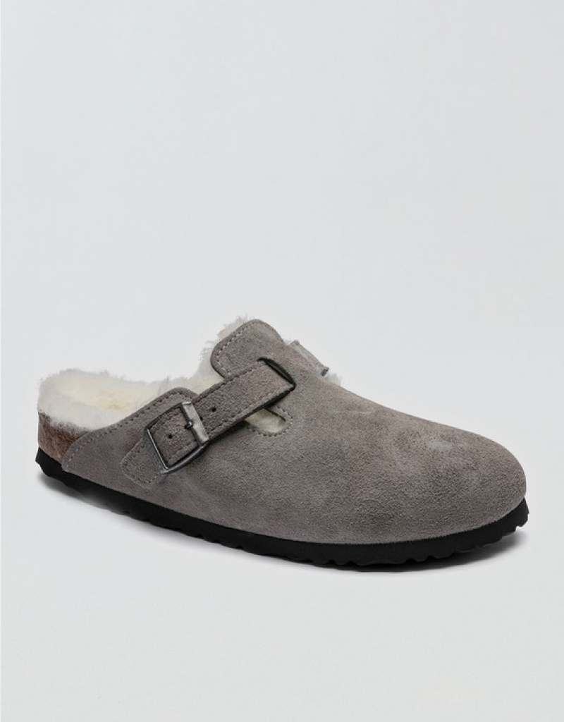 Aerie Boston Shearling Clogs Grey | IFN-806927