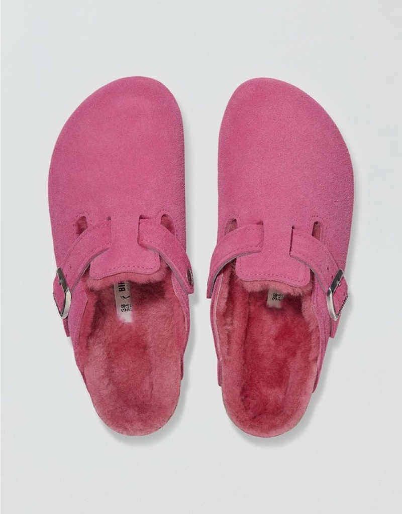 Aerie Boston Shearling Clogs Pink | TYO-415729