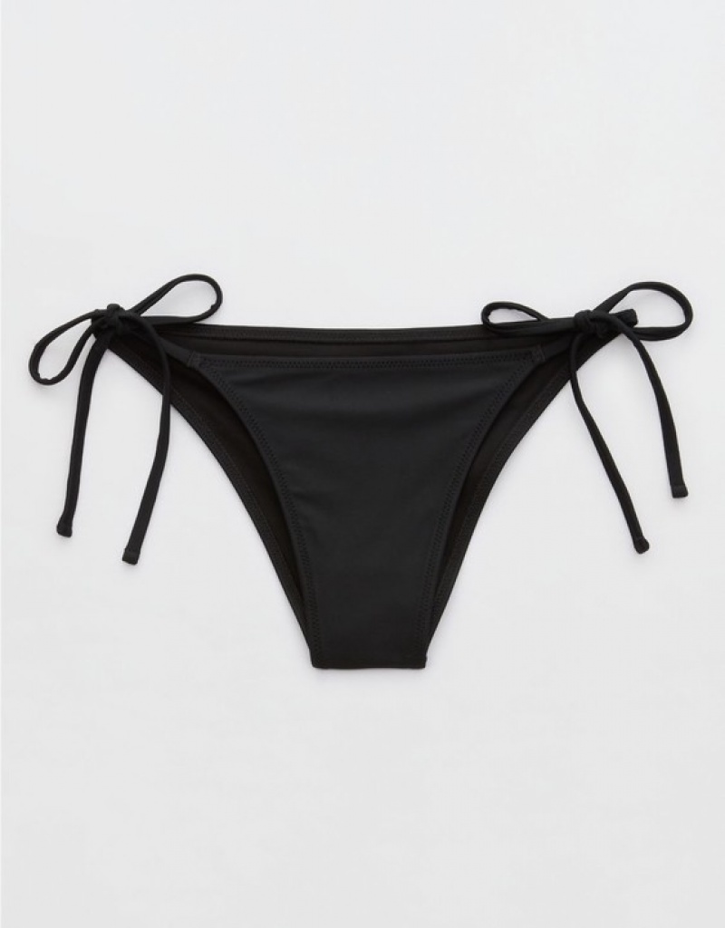 Aerie Cheekiest Tie Bikini Bottom Black | RQJ-175034