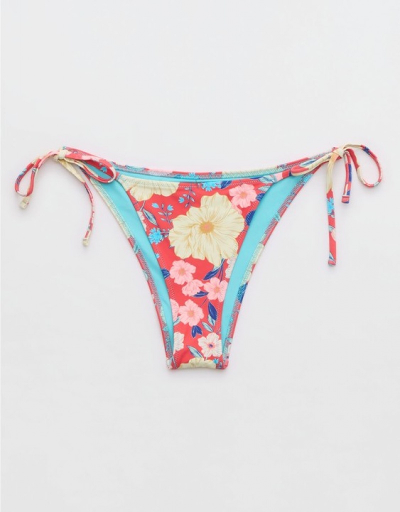 Aerie Cheekiest Tie Bikini Bottom Red | HPV-740963