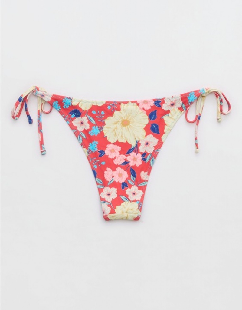 Aerie Cheekiest Tie Bikini Bottom Red | HPV-740963