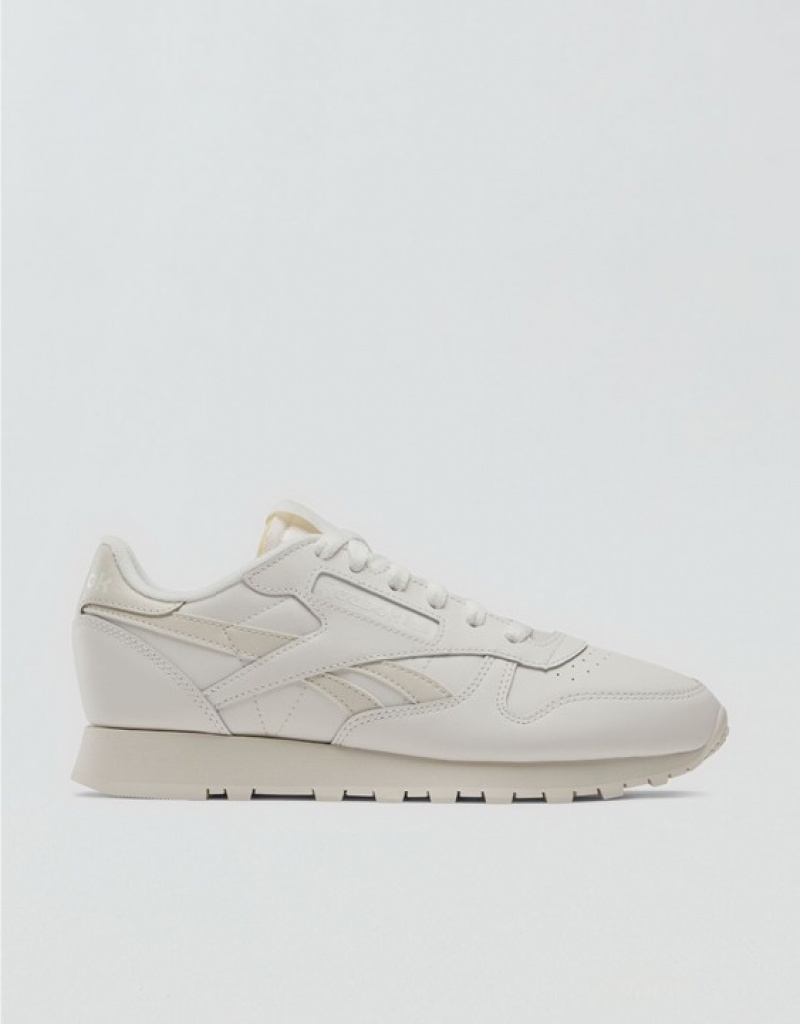 Aerie Classic Leather Sneakers White | GIL-792514