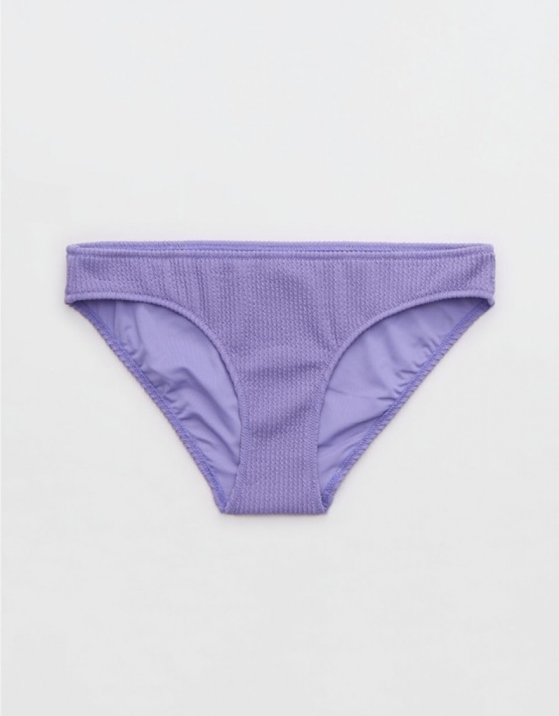 Aerie Crinkle Full Coverage Bikini Bottom Purple | MCE-927305