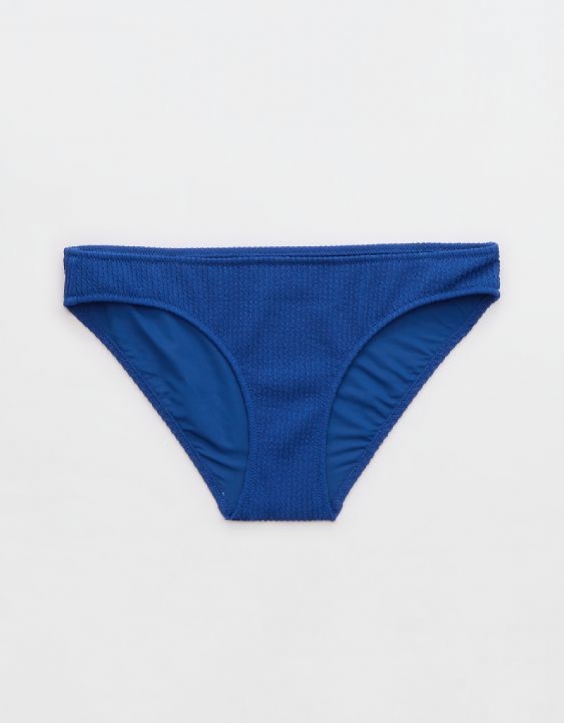 Aerie Crinkle Full Coverage Bikini Bottom Blue | SPO-628149