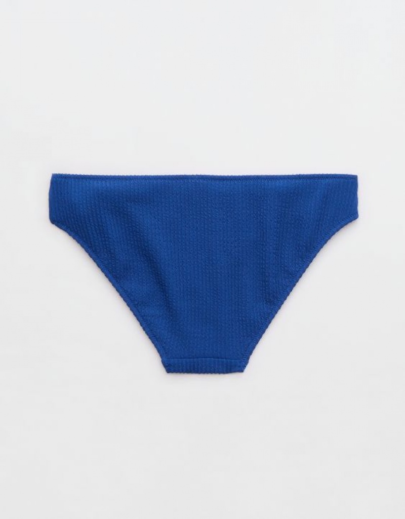 Aerie Crinkle Full Coverage Bikini Bottom Blue | SPO-628149