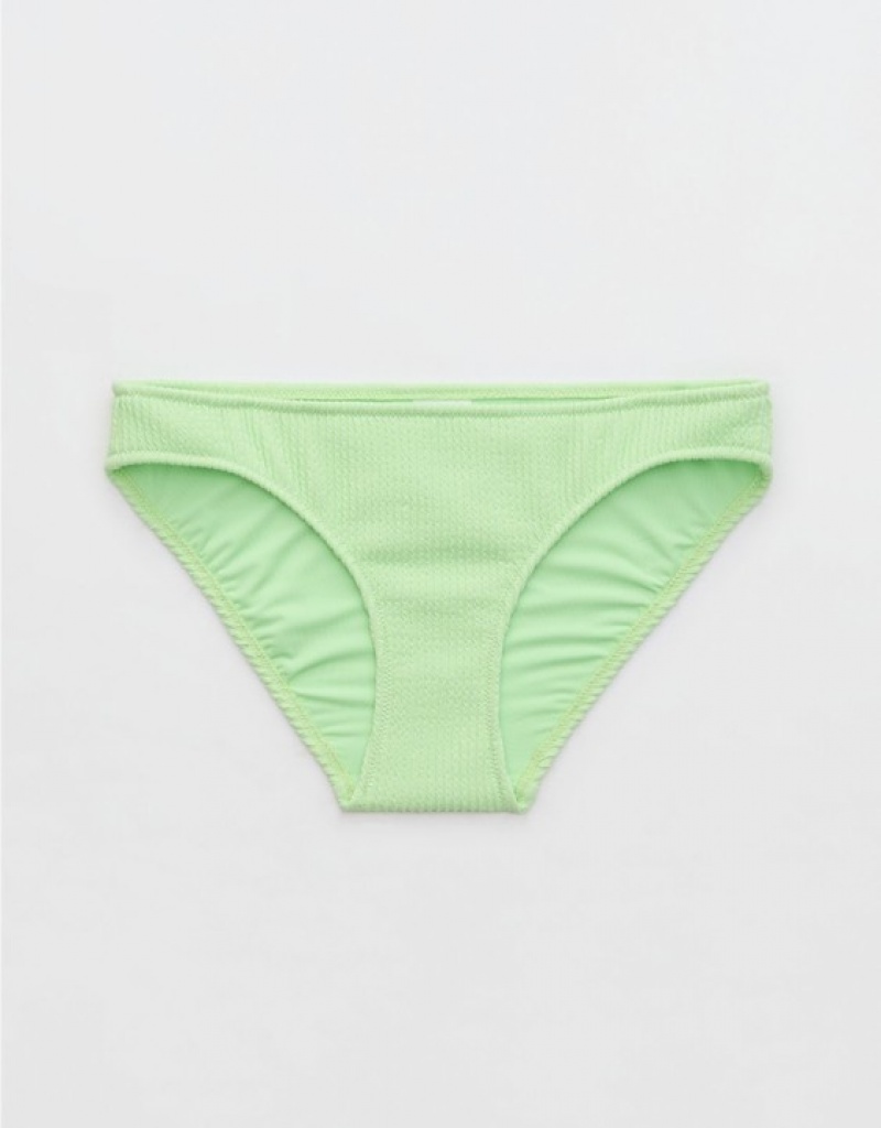 Aerie Crinkle Full Coverage Bikini Bottom Green | GSV-209387