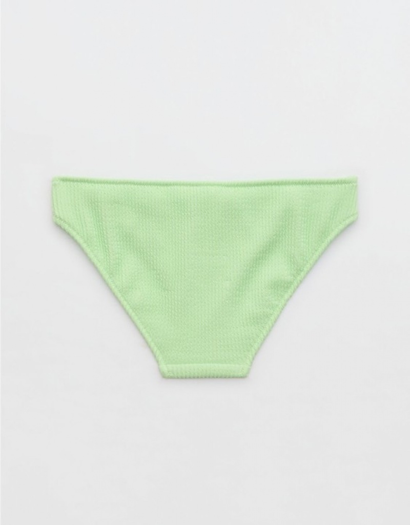 Aerie Crinkle Full Coverage Bikini Bottom Green | GSV-209387