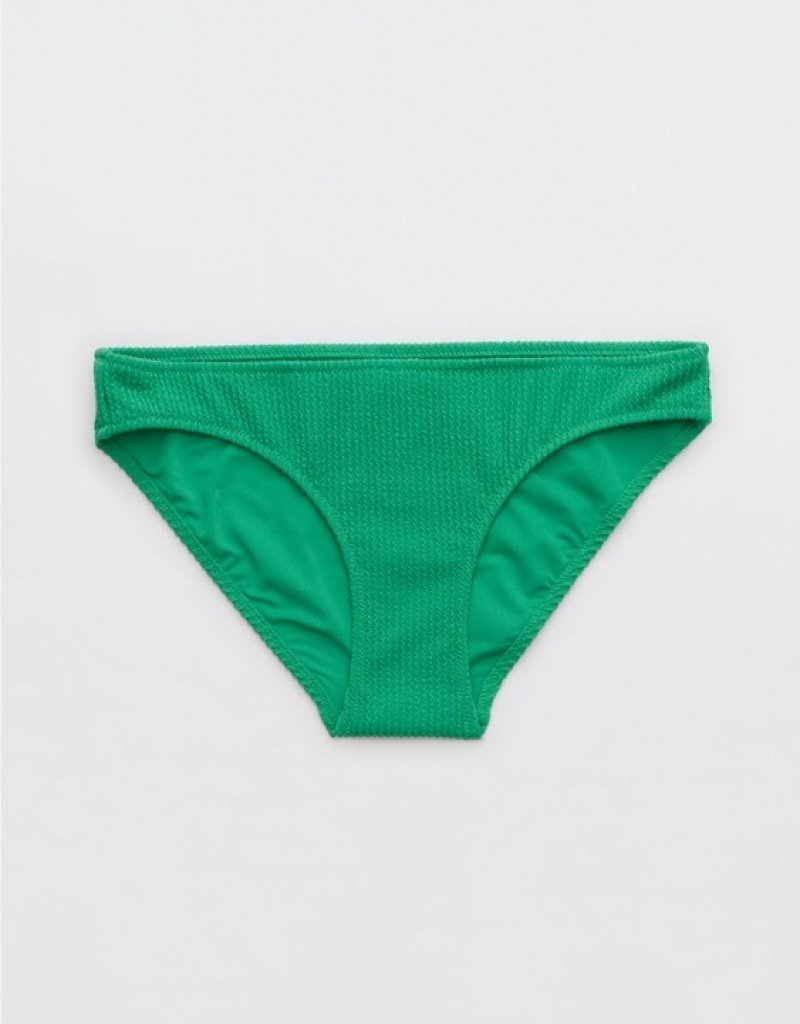 Aerie Crinkle Full Coverage Bikini Bottom Green | UXJ-417690