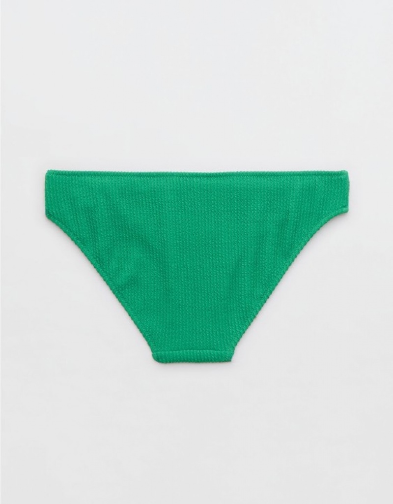 Aerie Crinkle Full Coverage Bikini Bottom Green | UXJ-417690