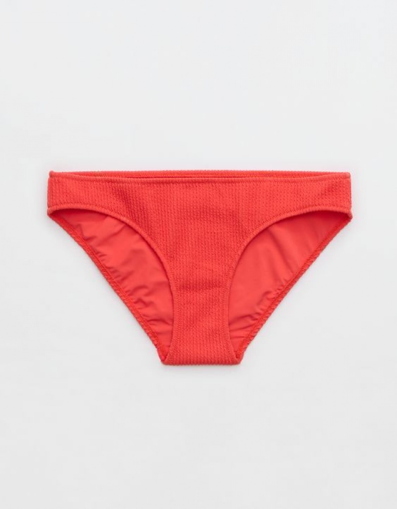 Aerie Crinkle Full Coverage Bikini Bottom Red | NWS-192630