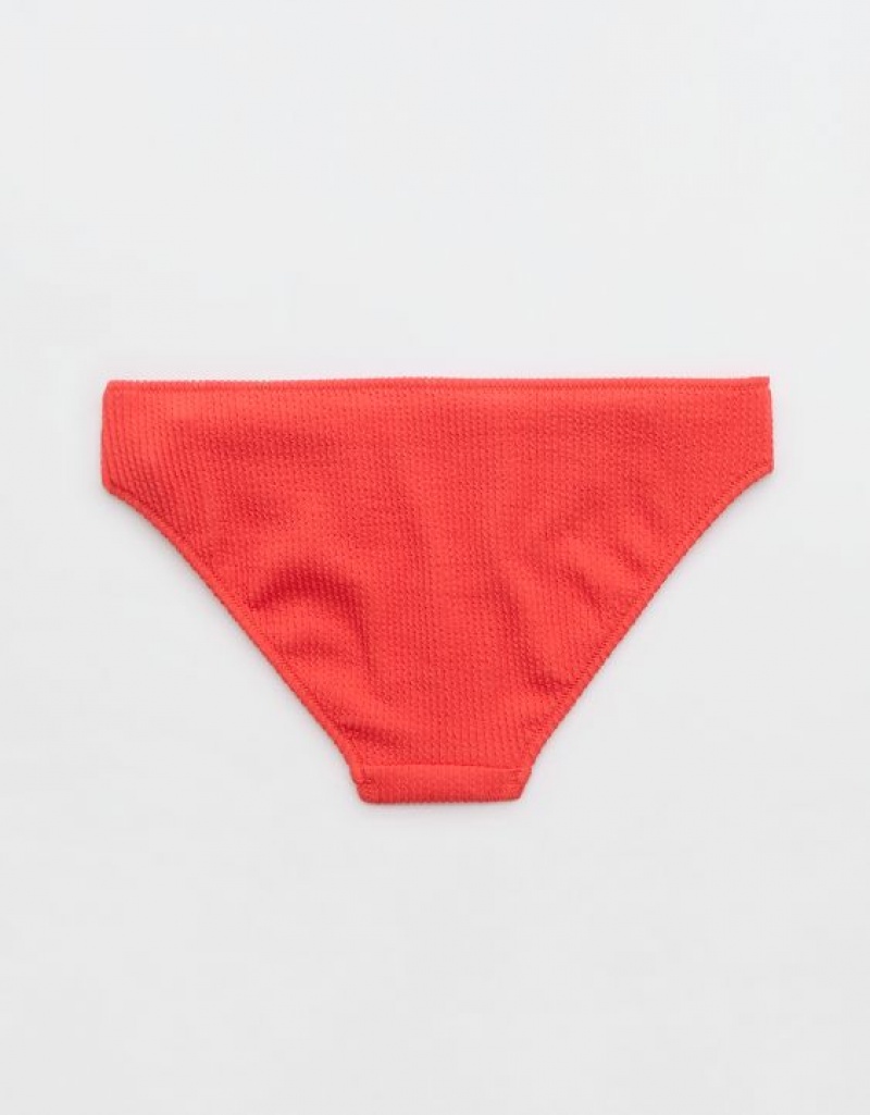 Aerie Crinkle Full Coverage Bikini Bottom Red | NWS-192630