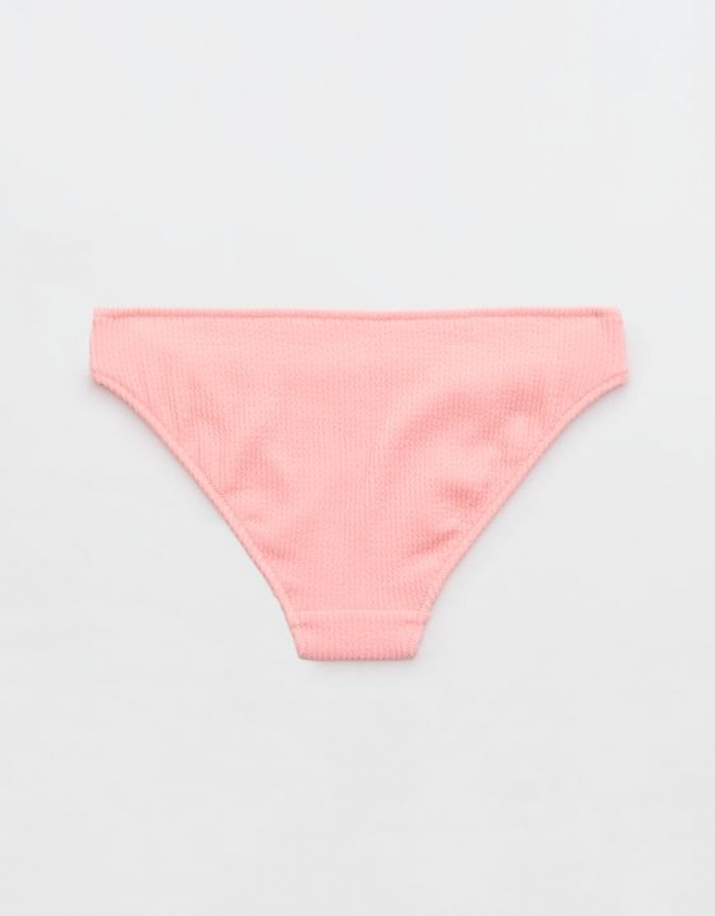 Aerie Crinkle Full Coverage Bikini Bottom Pink | OZP-180376