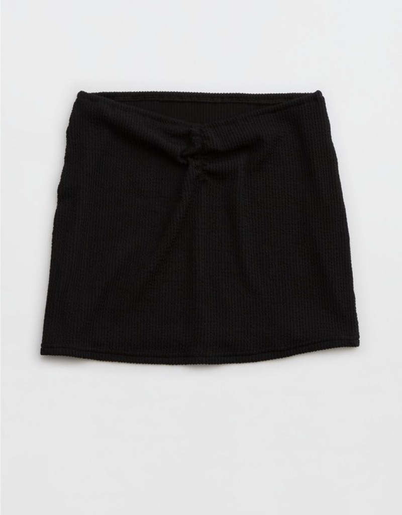 Aerie Crinkle Swim Tube Skirts Black | JLA-640329