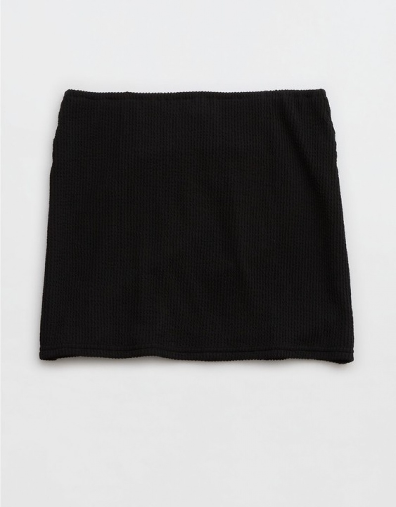 Aerie Crinkle Swim Tube Skirts Black | JLA-640329