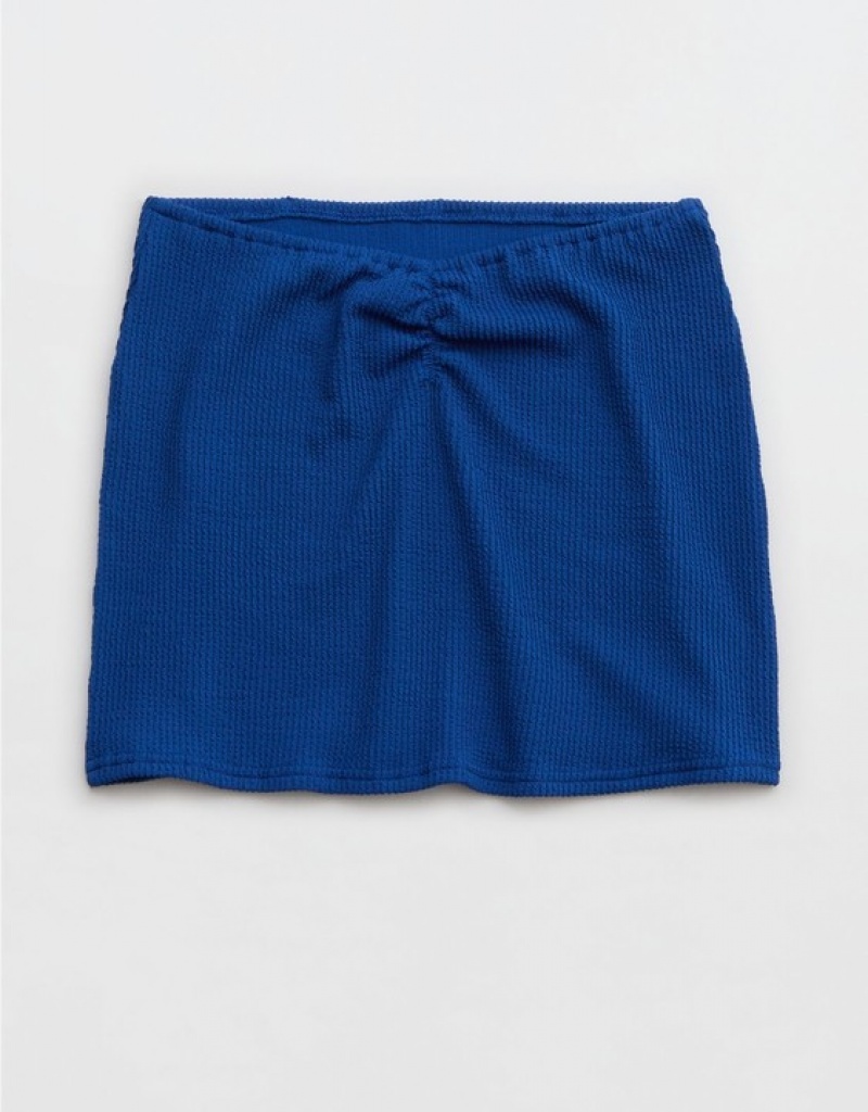 Aerie Crinkle Swim Tube Skirts Blue | HZX-836429