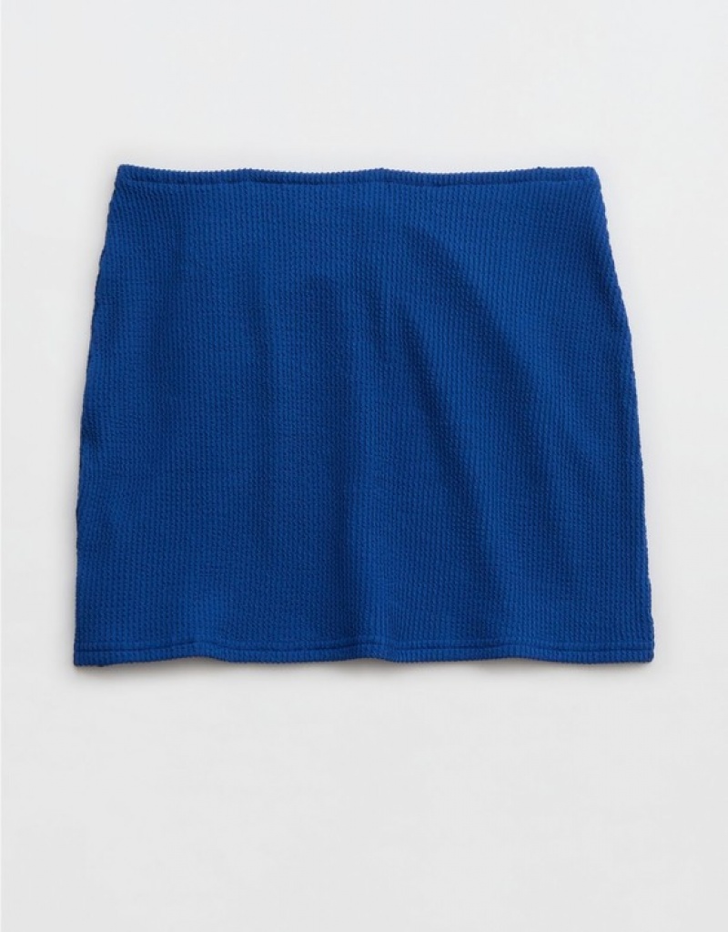 Aerie Crinkle Swim Tube Skirts Blue | HZX-836429