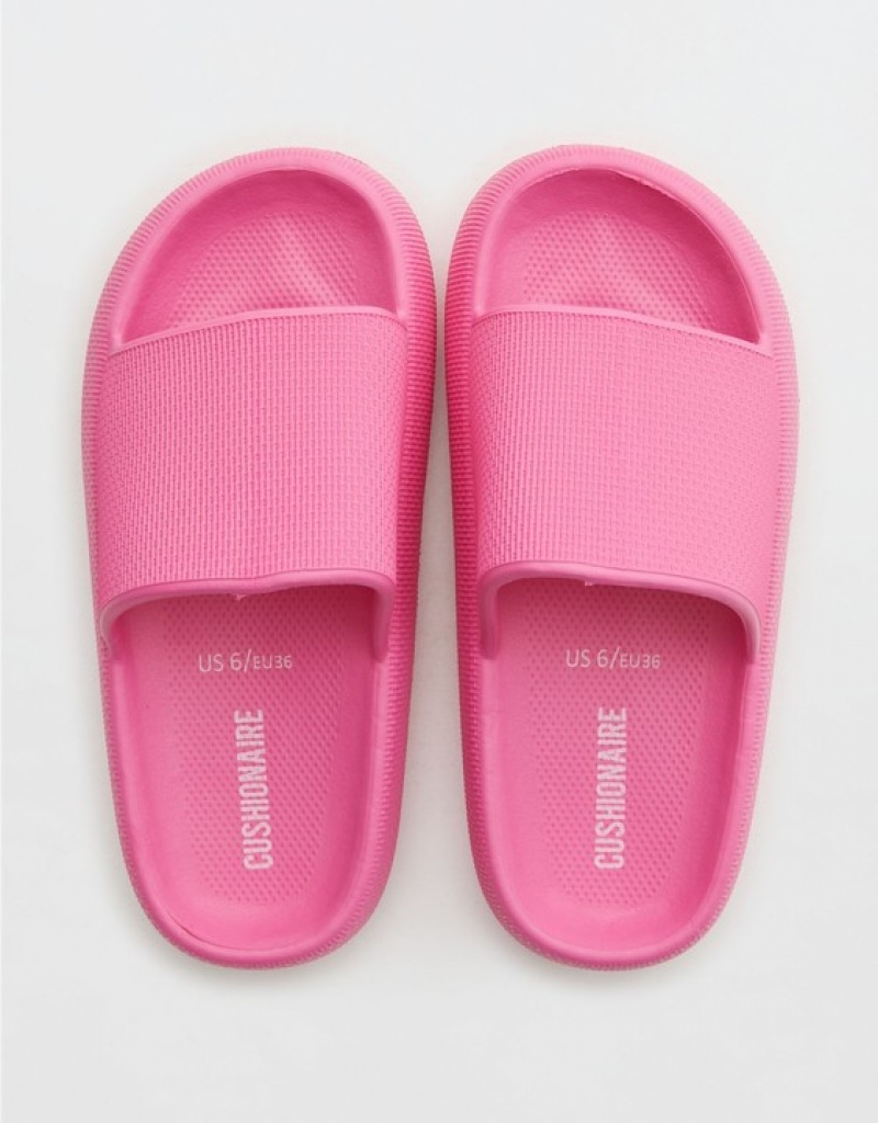 Aerie Cushionaire Feather Slides Light Pink | DEA-027986