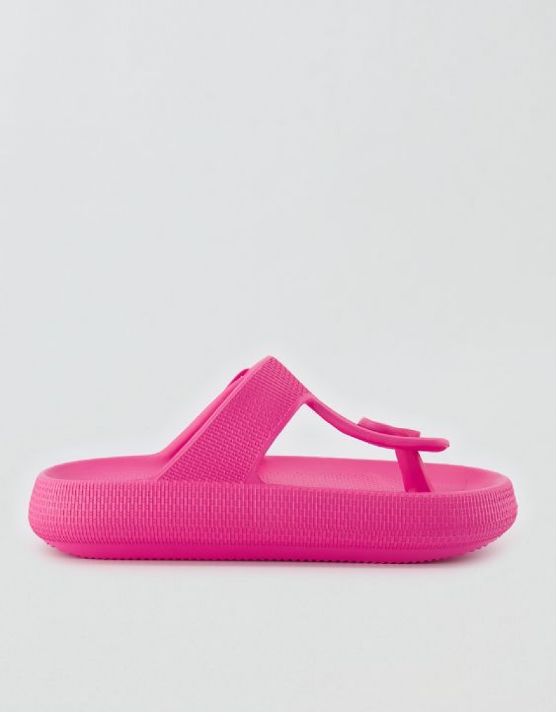 Aerie Cushonaire Flo Cloud Thong Sandals Pink | RGX-327846