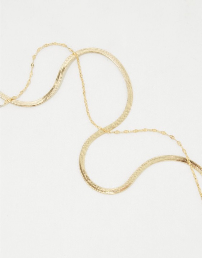 Aerie Dainty Snake Chain Pack Jewelry Gold | VXB-570384