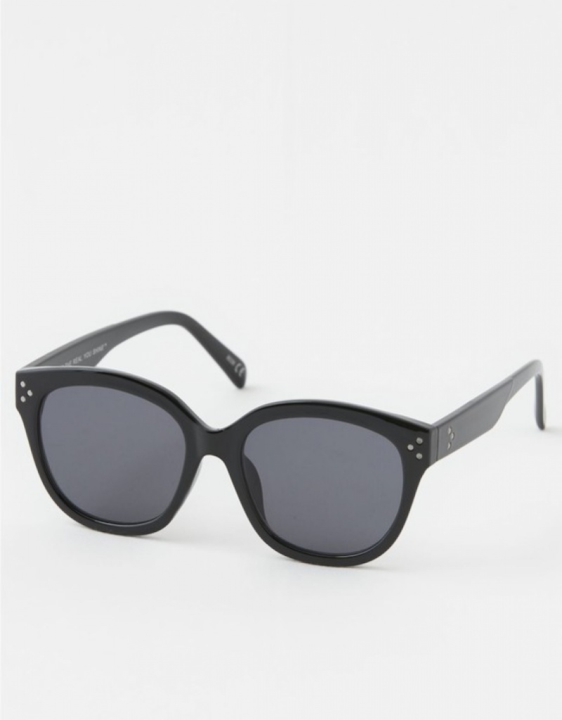 Aerie Dare To Square Sunglasses Black | YKL-713584