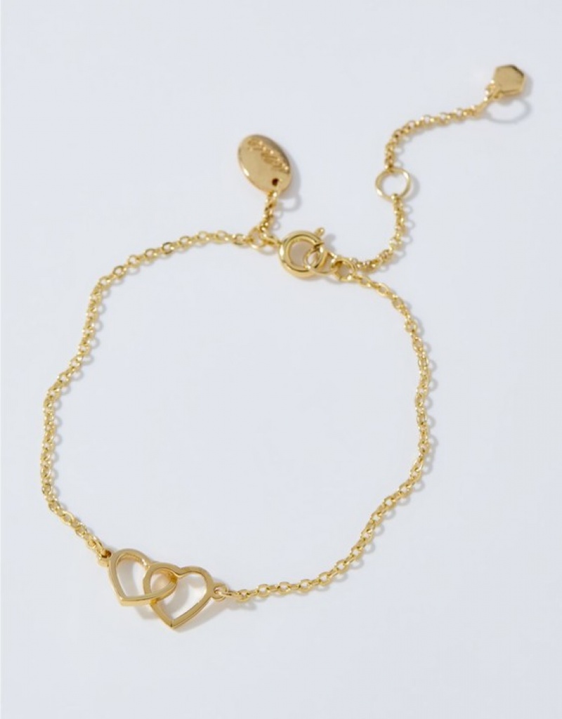 Aerie Double Heartcelet Jewelry Gold | LEX-169732