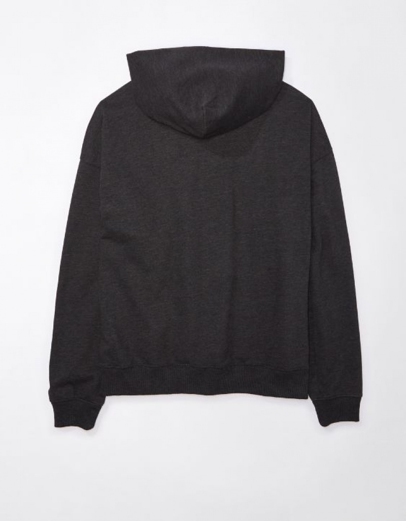 Aerie Fleece Hoodie Black | YQJ-523180