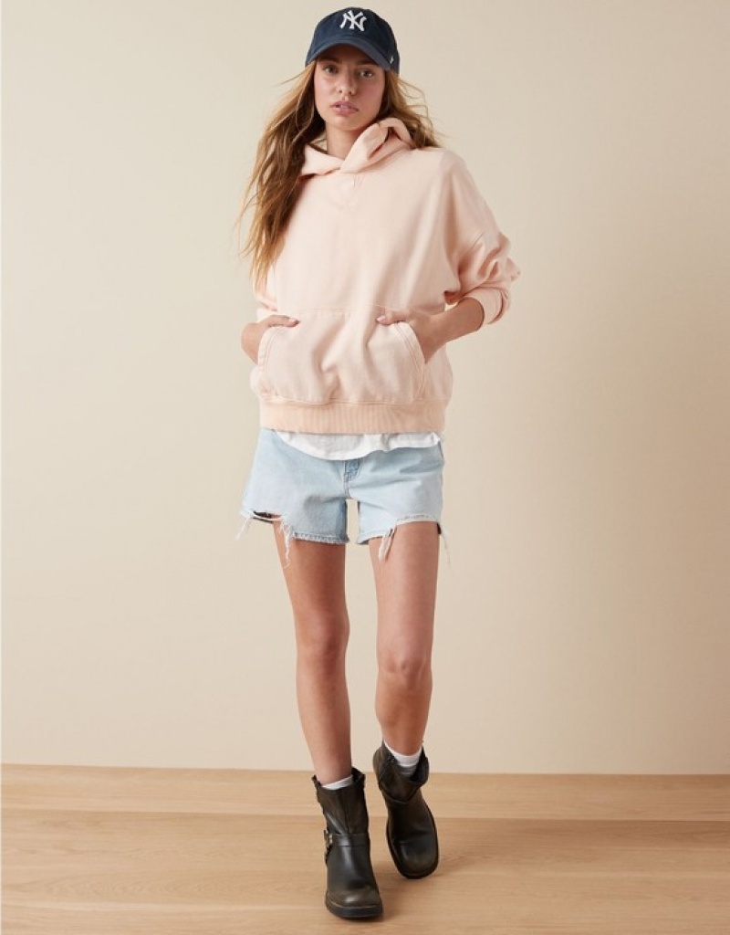 Aerie Fleece Hoodie Light Pink | RMN-375940