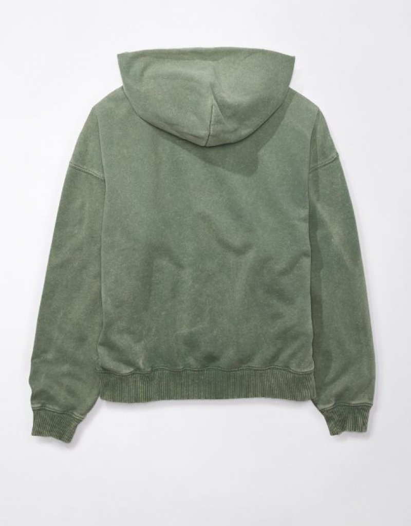 Aerie Fleece Hoodie Olive | YRA-381064