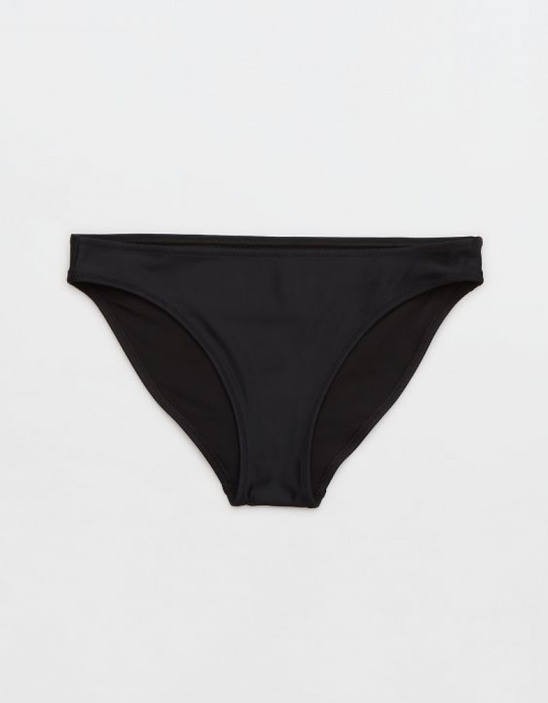 Aerie Full Coverage Bikini Bottom Black | GHI-401263