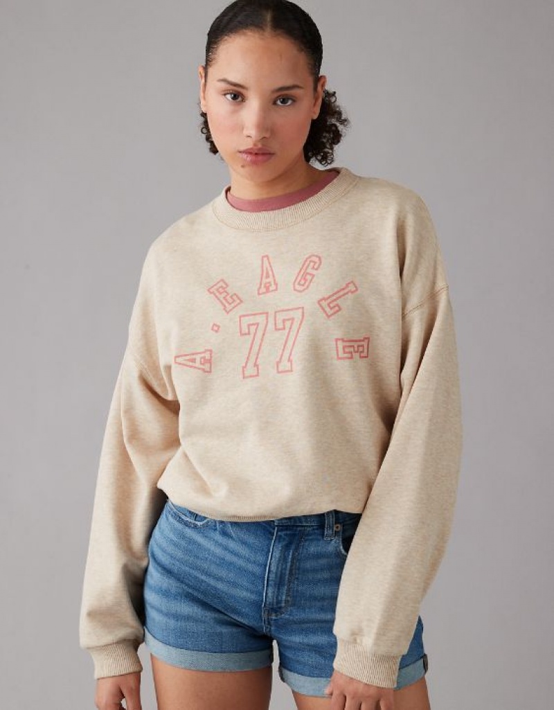 Aerie Funday Graphic Sweatshirts Brown | WDK-236179