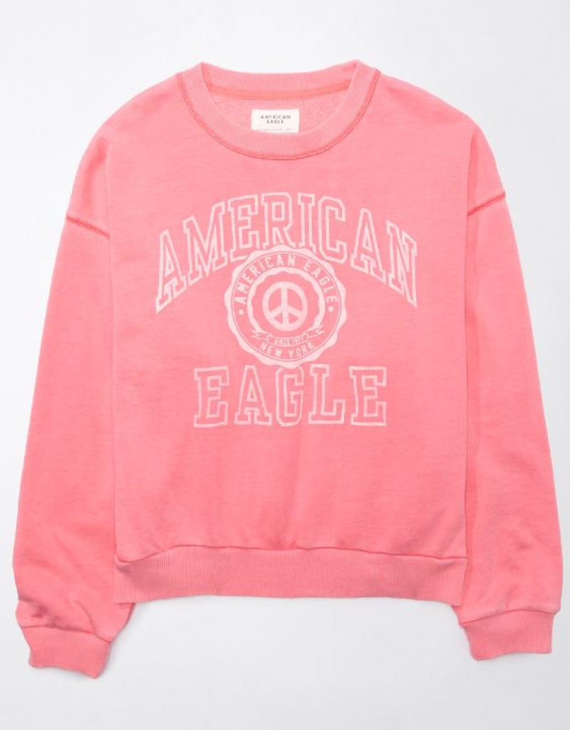 Aerie Funday Graphic Sweatshirts Coral | ZVC-718409