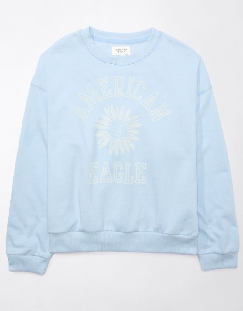 Aerie Funday Graphic Sweatshirts Light Blue | MCJ-182509